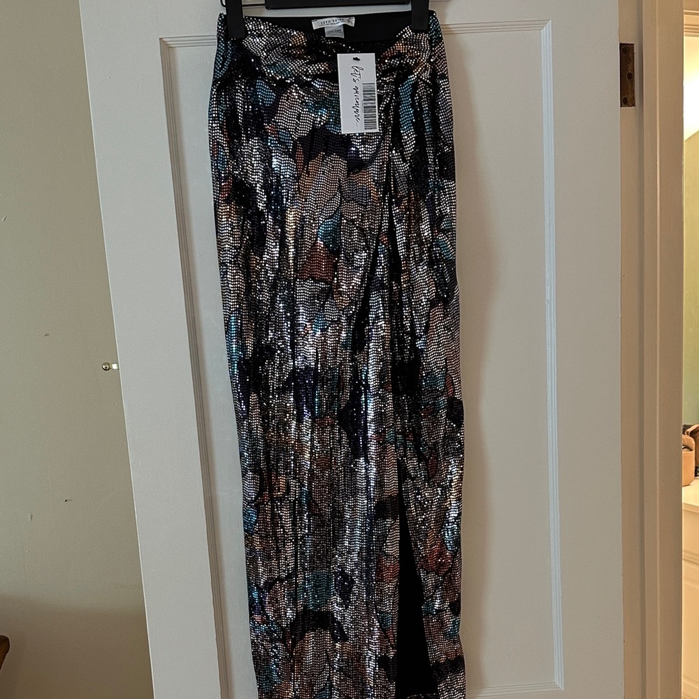 12th Tribe Multicolor Sequin Pencil Skirt